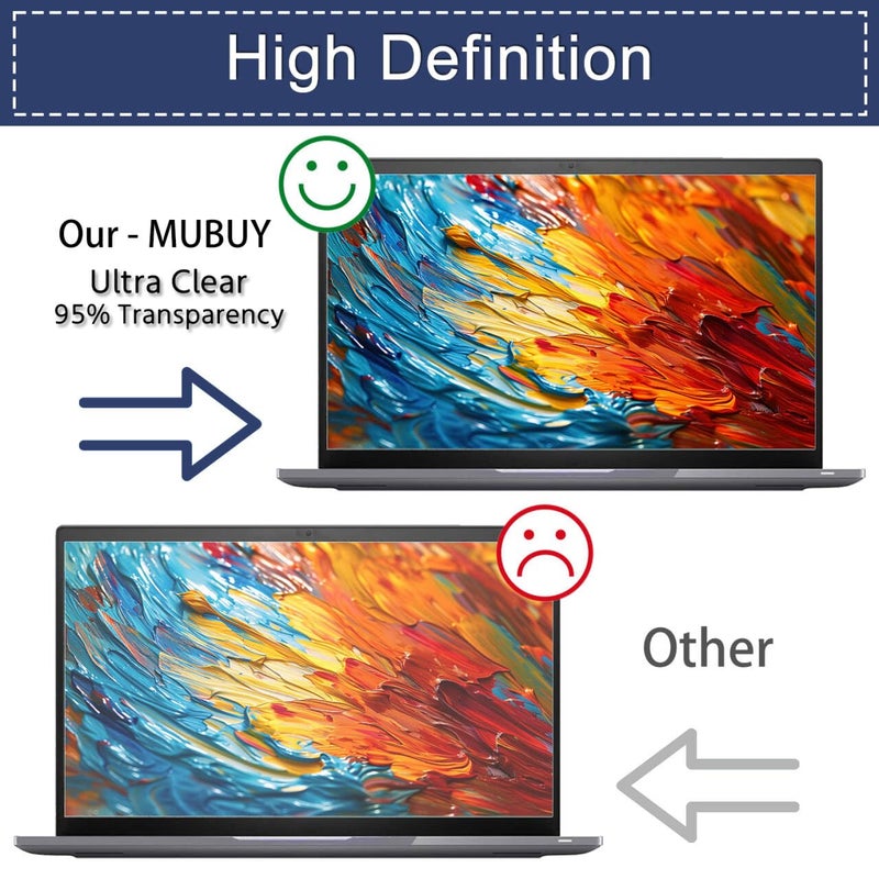 MUBUY-GOL حماية شاشة لجهاز Acer Nitro 5 15.6/Nitro V 15 15.6" لأجهزة الألعاب، Acer Predator Helios 15.6/Predator Triton 15.6" لأجهزة الألعاب، فلتر فيلم لحماية العين من الضوء الأزرق والوهج وحجب الأشعة فوق البنفسجية - Image 3